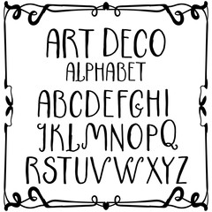 Art deco hand-written roman alphabet
