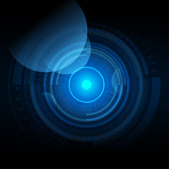 Abstract circle tecnology on dark blue background