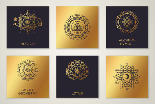 Black and Gold Alchemy Symbols