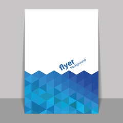 Flyer or Cover Design with Triangle Mosaic Pattern - Blue