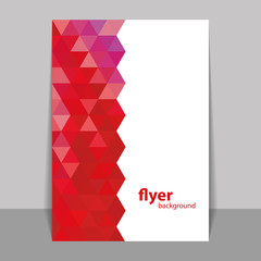 Flyer or Cover Design with Triangle Mosaic Pattern - Red