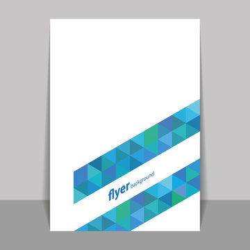 Flyer or Cover Design with Triangle Mosaic Pattern - Blue and Green