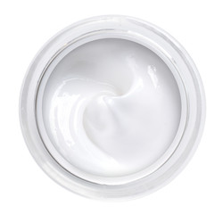 white beauty cream top view
