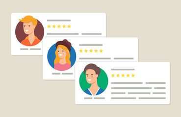 User reviews and feedback concept vector illustration - obrazy, fototapety, plakaty