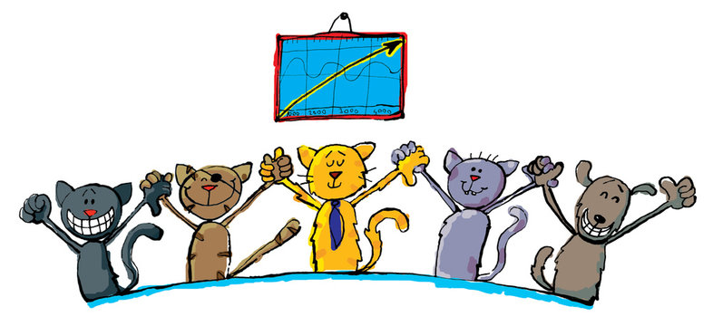 humor, team, graph, success, cats