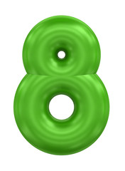 three-dimensional number in green