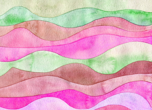 Fototapeta Abstract wave watercolor painted background