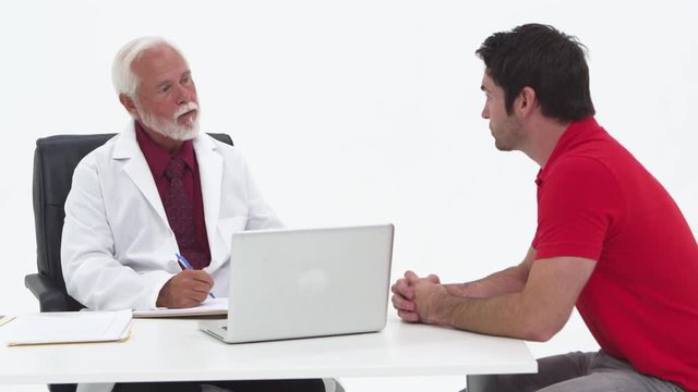 Patient speaking to doctor about x-rays