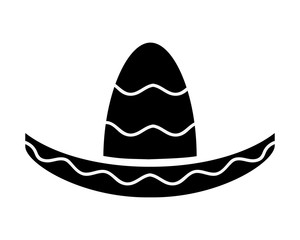 mexican hat male fashion style celebration icon. Flat and isolated design. Vector illustration