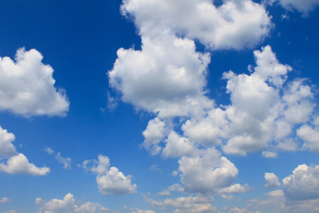 White clouds in the blue sky