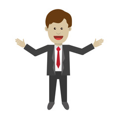 businessman man male cartoon suit icon. Flat and isolated design. Vector illustration