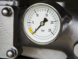 Vintage manometer of a fire truck