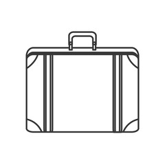 suitcase baggage luggage travel trip icon. Flat and isolated design. Vector illustration