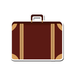 suitcase baggage luggage travel trip icon. Flat and isolated design. Vector illustration