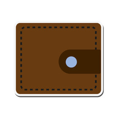 wallet leather money commerce financial icon. Flat and isolated design. Vector illustration