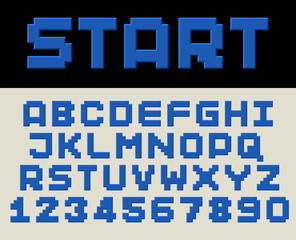 3d extruded blue font with bevel edges