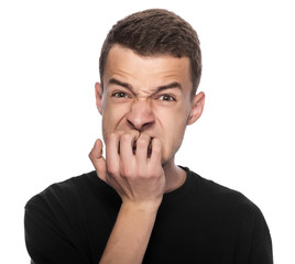 Fototapeta premium Handsome man is scared.