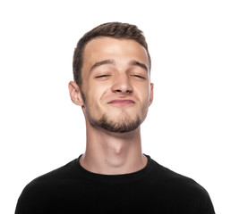 Obraz premium Młody człowiek na białym tle.