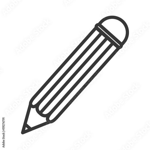 "pencil write instrument tool wood icon. Flat and isolated design