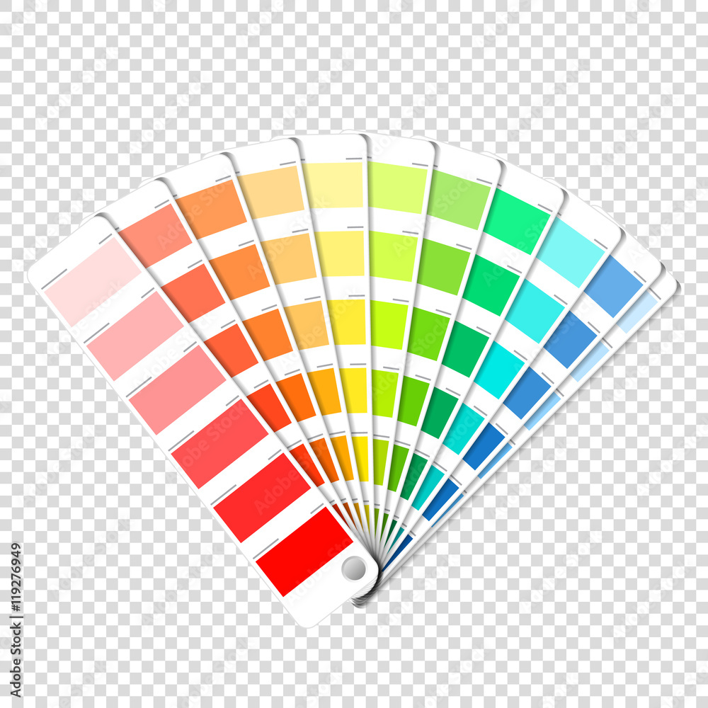 Poster color palette guide on transparent background