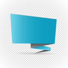 Color polygonal origami banner on transparent. Place your conten