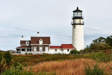 Fototapeta na wymiar Highland Lighthouse at Cape Cod, built in 1797