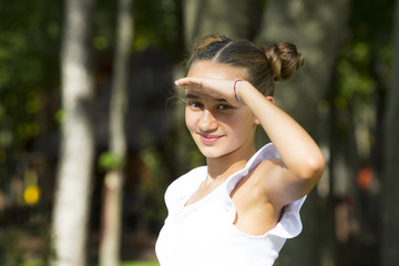 portrait of a girl in the park