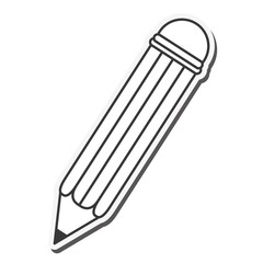 pencil write instrument tool wood icon. Flat and isolated design. Vector illustration