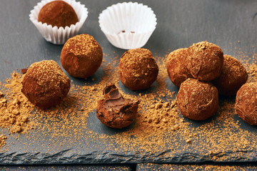 Homemade chocolate truffles