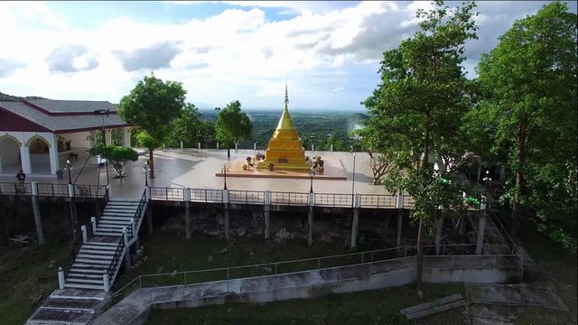 Aerial view of Wat Pharthatdoiveang, Lamphun, Thailand
