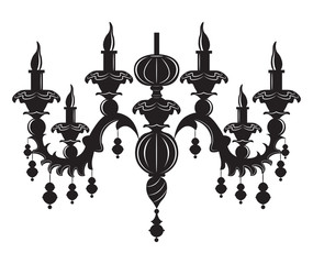 Baroque Elegant Wall lamp with ornaments.Vector Elegant Royal Baroque Style Wall lamp