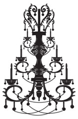 Baroque Elegant Wall lamp with ornaments.Vector Elegant Royal Baroque Style Wall lamp