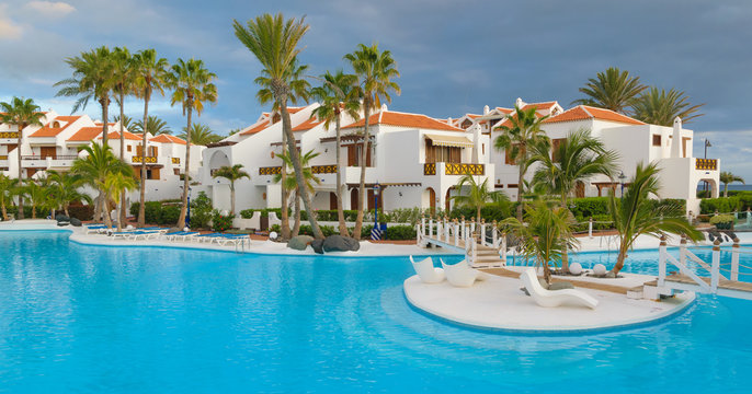 Beautiful resort beach in Tenerife, Spain