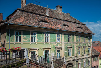 Former Inn building in Sibiu city in Romania