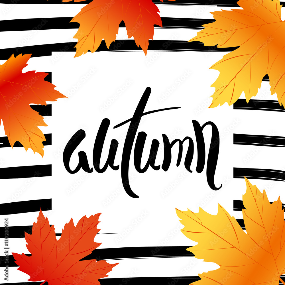 Canvas Prints fall sale poster design with custom caligraphy