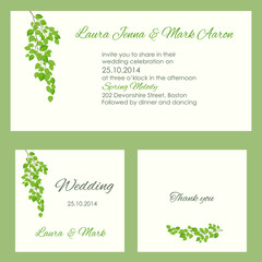 Set of wedding cards or invitations