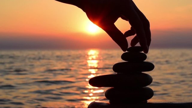 Balance concept. Zen symbol, stones balance.