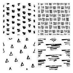 seamless hand drawn ink patterns