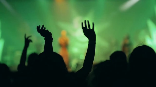 Hands In Air At Concert Slow-Mo