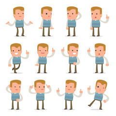 Set of Intelligent and Clever Character Family man visited great