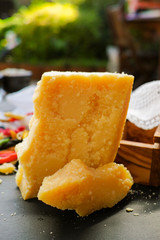 Parmesan cheese. Grated Parmesan cheese. Olive Wood Parmesan Che