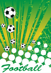 Abstract football banner .Vertical green background