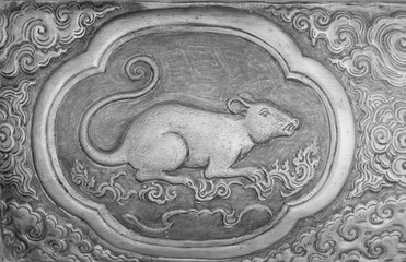Engraving of the silver value, Zodiac symbol of thai traditional