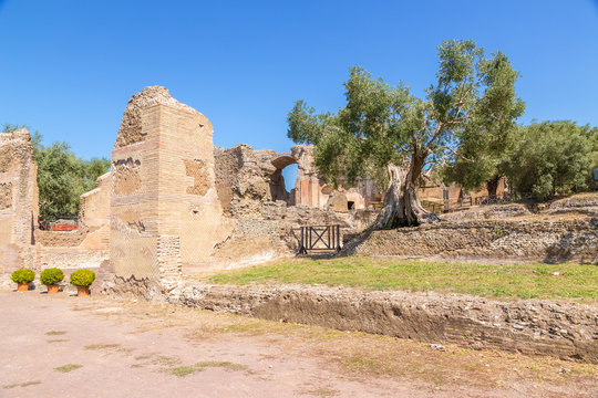 Villa Adriana, Italy. The ruins of the imperial residence. UNESCO list