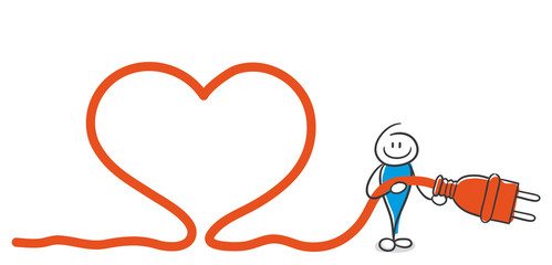 Stick Figure Series Blue / Herz, Energie, Chemie, Liebe entfachen