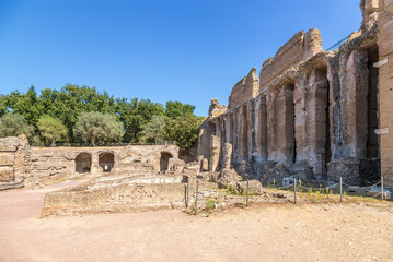 Fototapeta premium Villa Adriana, Italy. Ruins Pretoria - the complex for maintenance. UNESCO list
