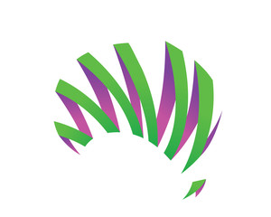 Modern Australia Logo - Abstract Line Shape Forming Australia Map