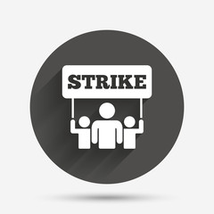 Strike sign icon. Group of people symbol.