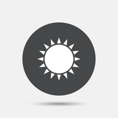 Sun icon. Sunlight summer symbol.
