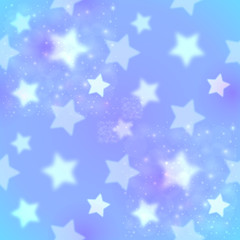 Blue blurred stars abstract seamless pattern